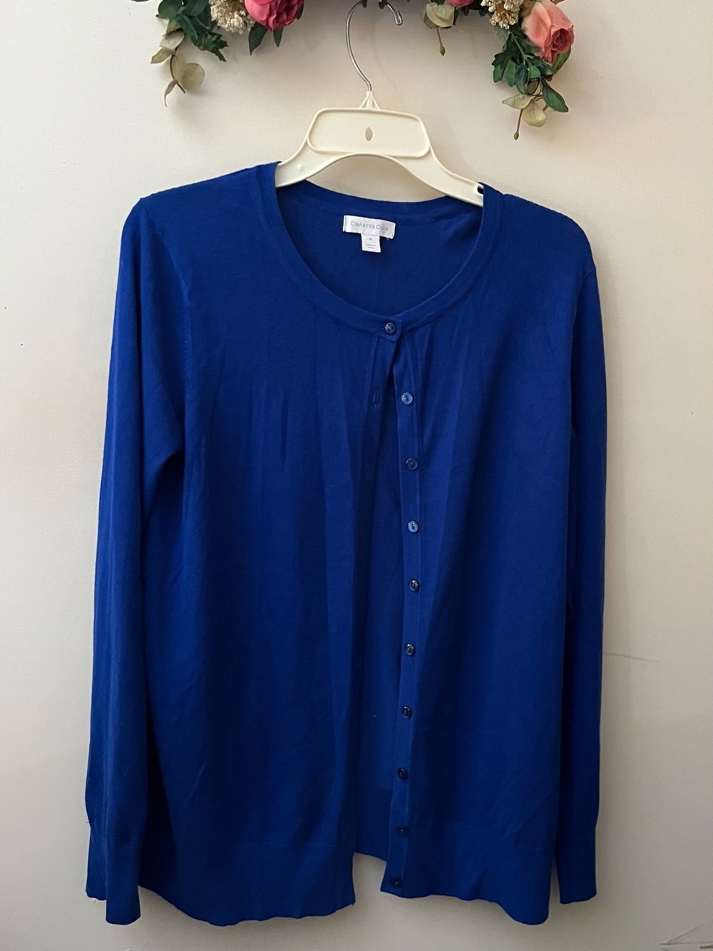 Charter Club Cobalt Blue Button-Up Cardigan